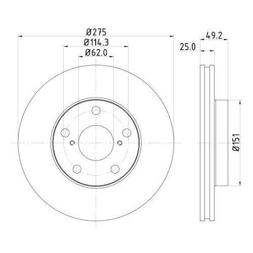 HELLA Bremsscheibe PRO 8DD 355 118-691
