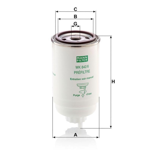 MANN-FILTER Kraftstofffilter WK 842/6