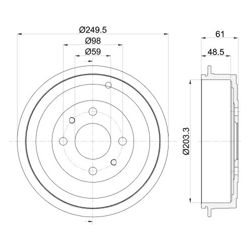 HELLA Bremstrommel 8DT 355 301-421