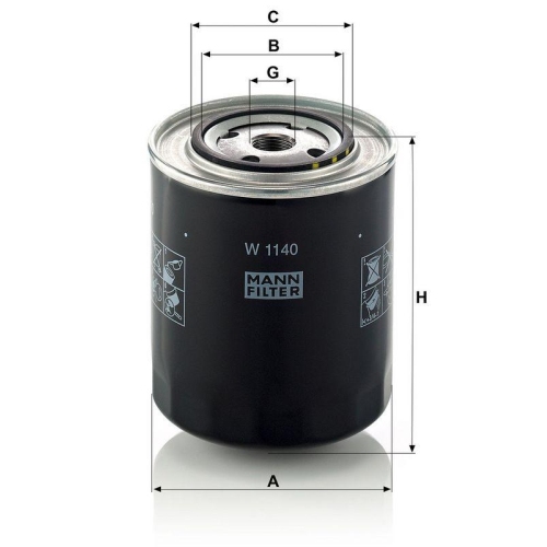 MANN-FILTER Filter, Arbeitshydraulik W 1140