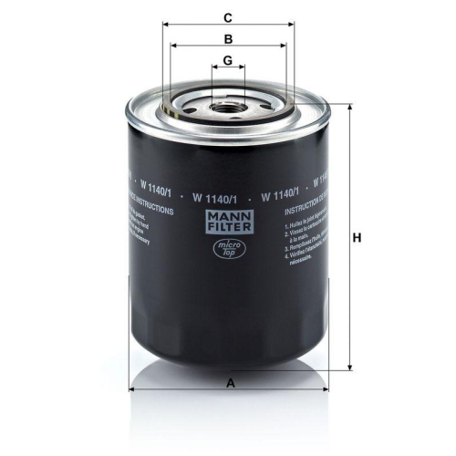 MANN-FILTER &Ouml;lfilter W 1140/1