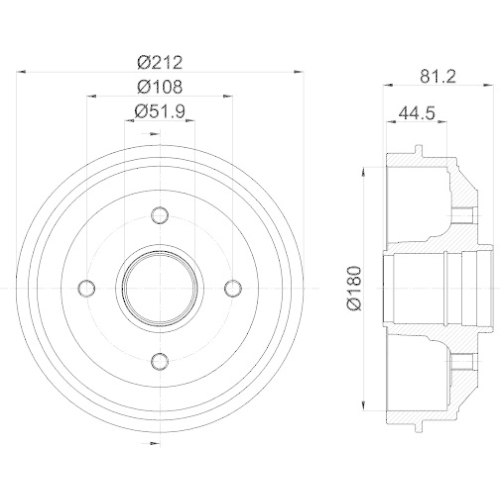 HELLA Bremstrommel 8DT 355 301-241