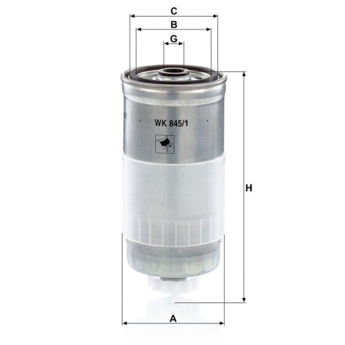 MANN-FILTER Kraftstofffilter WK 845/1