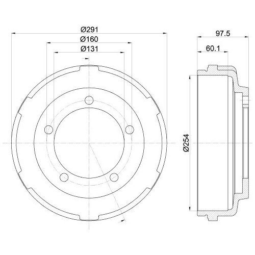 HELLA Bremstrommel 8DT 355 300-461