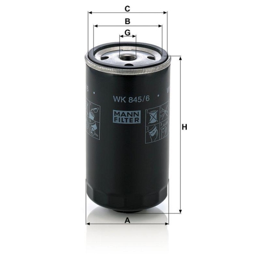 MANN-FILTER Kraftstofffilter WK 845/6