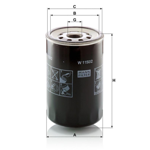 MANN-FILTER Filter, Arbeitshydraulik W 1150/2