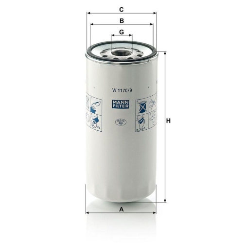 MANN-FILTER &Ouml;lfilter W 1170/9