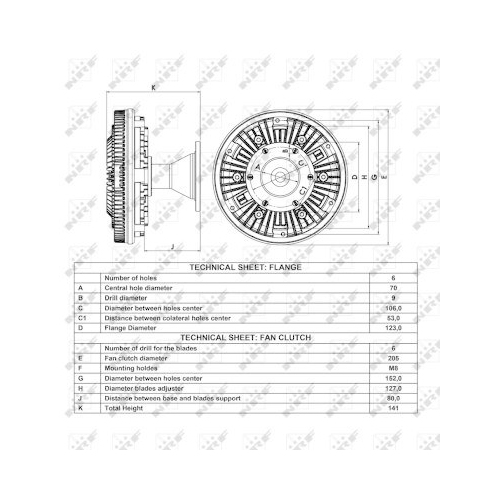 NRF Kupplung, K&uuml;hlerl&uuml;fter 49035
