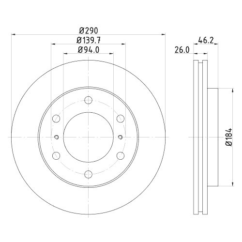 HELLA Bremsscheibe PRO 8DD 355 119-071