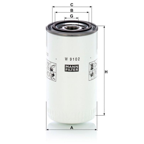 MANN-FILTER &Ouml;lfilter W 9102