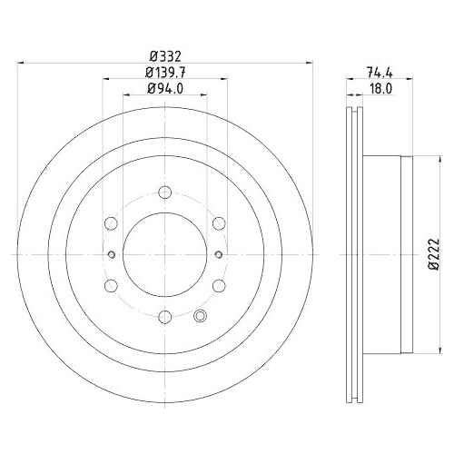 HELLA Bremsscheibe PRO 8DD 355 119-091