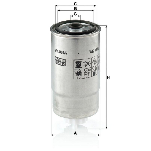 MANN-FILTER Kraftstofffilter WK 854/5