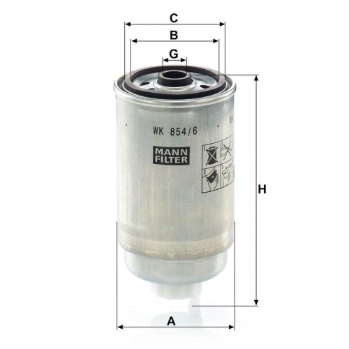 MANN-FILTER Kraftstofffilter WK 854/6