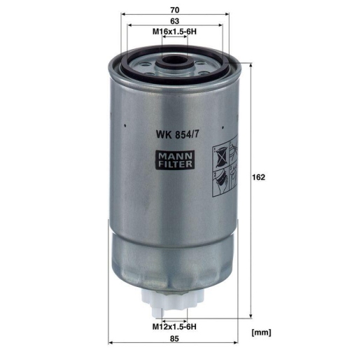 MANN-FILTER Kraftstofffilter WK 854/7
