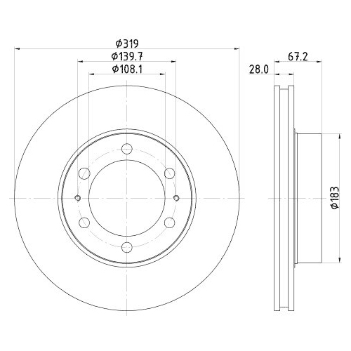HELLA Bremsscheibe PRO 8DD 355 117-261