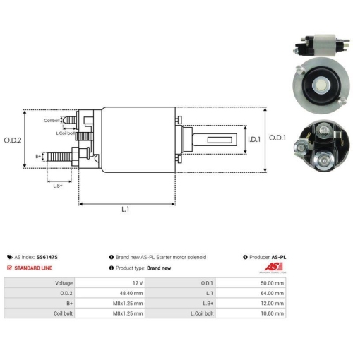 AS-PL Magnetschalter, Starter AS SS6147S