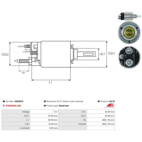 AS-PL Magnetschalter, Starter AS SS0397S