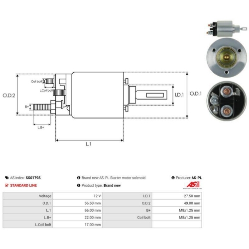 AS-PL Magnetschalter, Starter AS SS0179S