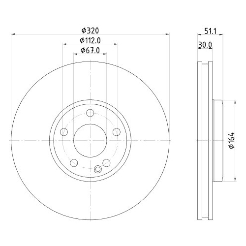 HELLA Bremsscheibe PRO 8DD 355 119-701