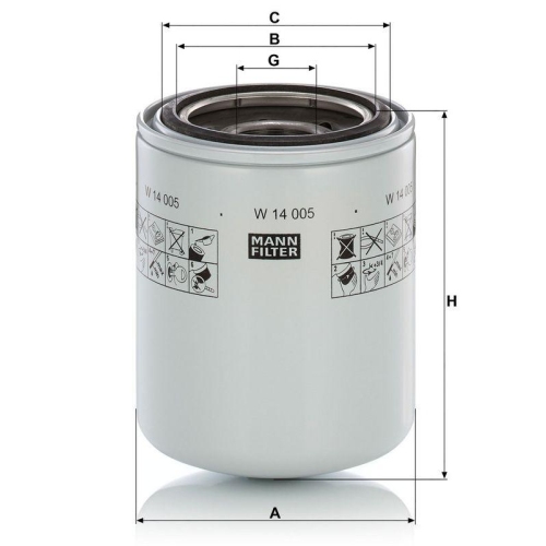 MANN-FILTER Filter, Arbeitshydraulik W 14 005