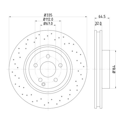 HELLA Bremsscheibe PRO High Carbon 8DD 355 128-871