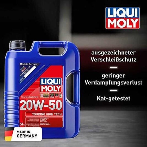 Motor&ouml;l LIQUI MOLY 1255 Touring High Tech 20W-50 Mineralisch Motoren&ouml;l &Ouml;l 5L