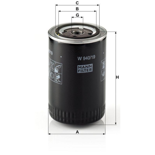 MANN-FILTER Kraftstofffilter W 940/19