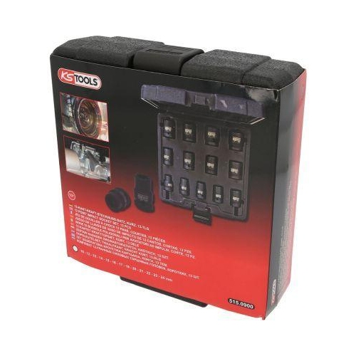 1/2 Zoll 12-kant-Kraft-Stecknuss-Satz, kurz, 13-tlg KS TOOLS 515.0900