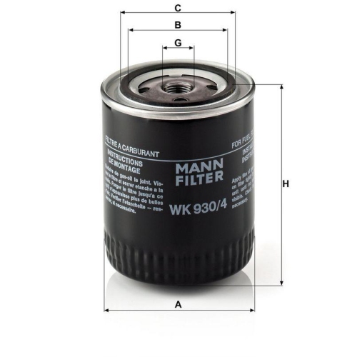 MANN-FILTER Kraftstofffilter WK 930/4