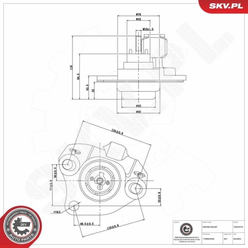 ESEN SKV Lagerung, Motor 75SKV019