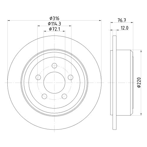 HELLA Bremsscheibe PRO 8DD 355 122-221