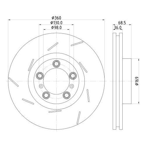 HELLA Bremsscheibe PRO High Carbon 8DD 355 133-661