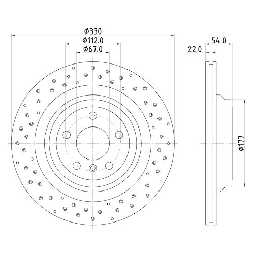 HELLA Bremsscheibe PRO High Carbon 8DD 355 122-551