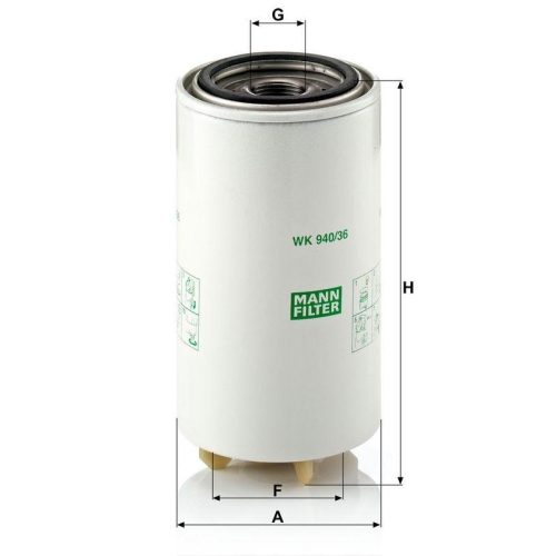 MANN-FILTER Kraftstofffilter WK 940/36 x