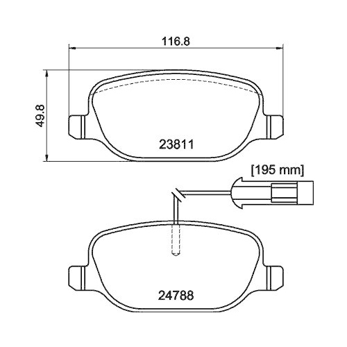 HELLA Bremsbelagsatz, Scheibenbremse 8DB 355 015-571