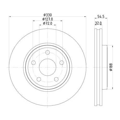 HELLA Bremsscheibe PRO 8DD 355 122-681