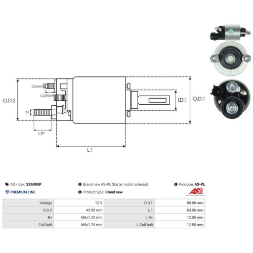 AS-PL Magnetschalter, Starter AS SS6095P