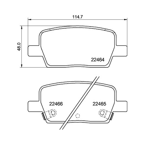 HELLA Bremsbelagsatz, Scheibenbremse 8DB 355 039-081