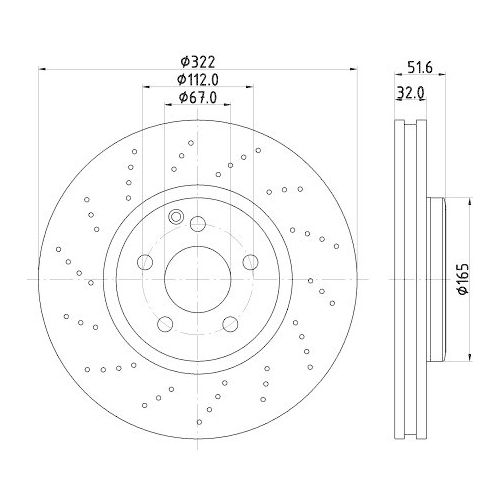 HELLA Bremsscheibe PRO High Carbon 8DD 355 122-911