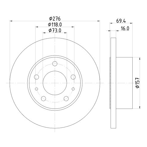 HELLA Bremsscheibe 8DD 355 107-421