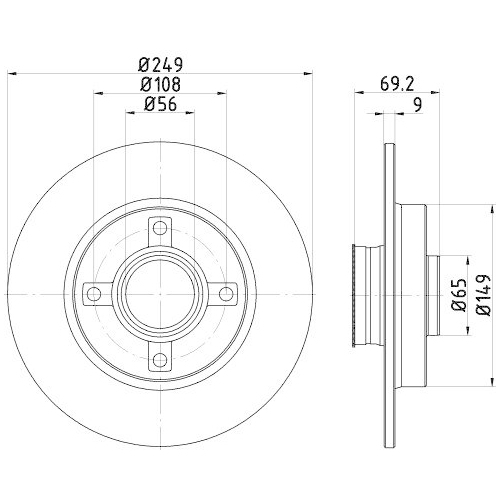 HELLA Bremsscheibe PRO 8DD 355 123-281