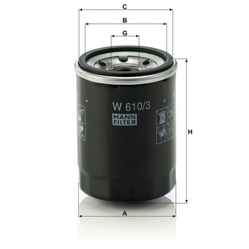 MANN-FILTER &Ouml;lfilter W 610/3