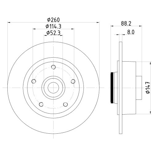 HELLA Bremsscheibe PRO 8DD 355 123-341