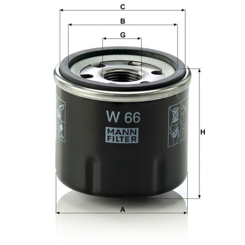 MANN-FILTER &Ouml;lfilter W 66