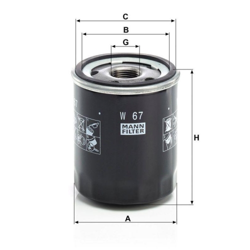 MANN-FILTER &Ouml;lfilter W 67