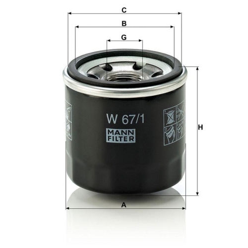 MANN-FILTER &Ouml;lfilter W 67/1