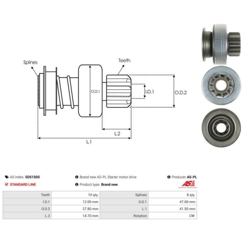 AS-PL Freilaufgetriebe, Starter AS SD5150S