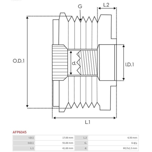 AS-PL Generatorfreilauf Brandneu AS-PL AFP6045