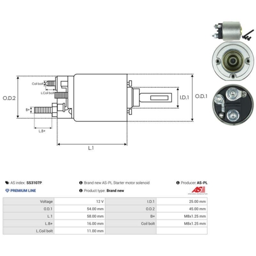 AS-PL Magnetschalter, Starter AS SS3107P