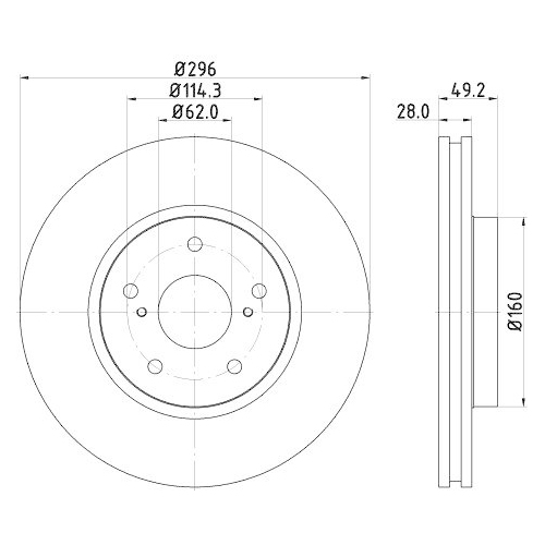 HELLA Bremsscheibe PRO 8DD 355 115-191